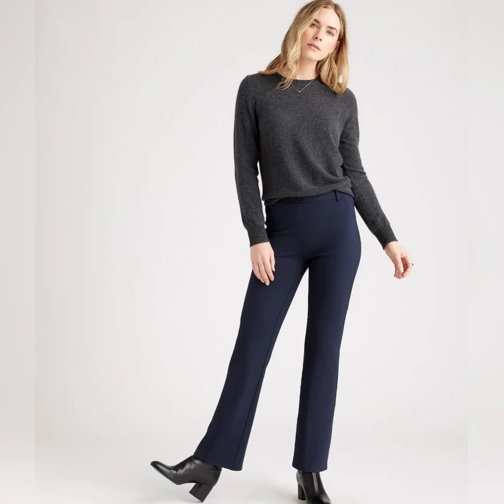 NWT Quince Ultra-Stretch Ponte Bootcut Pant Navy Sz XL - Picture 2 of 6